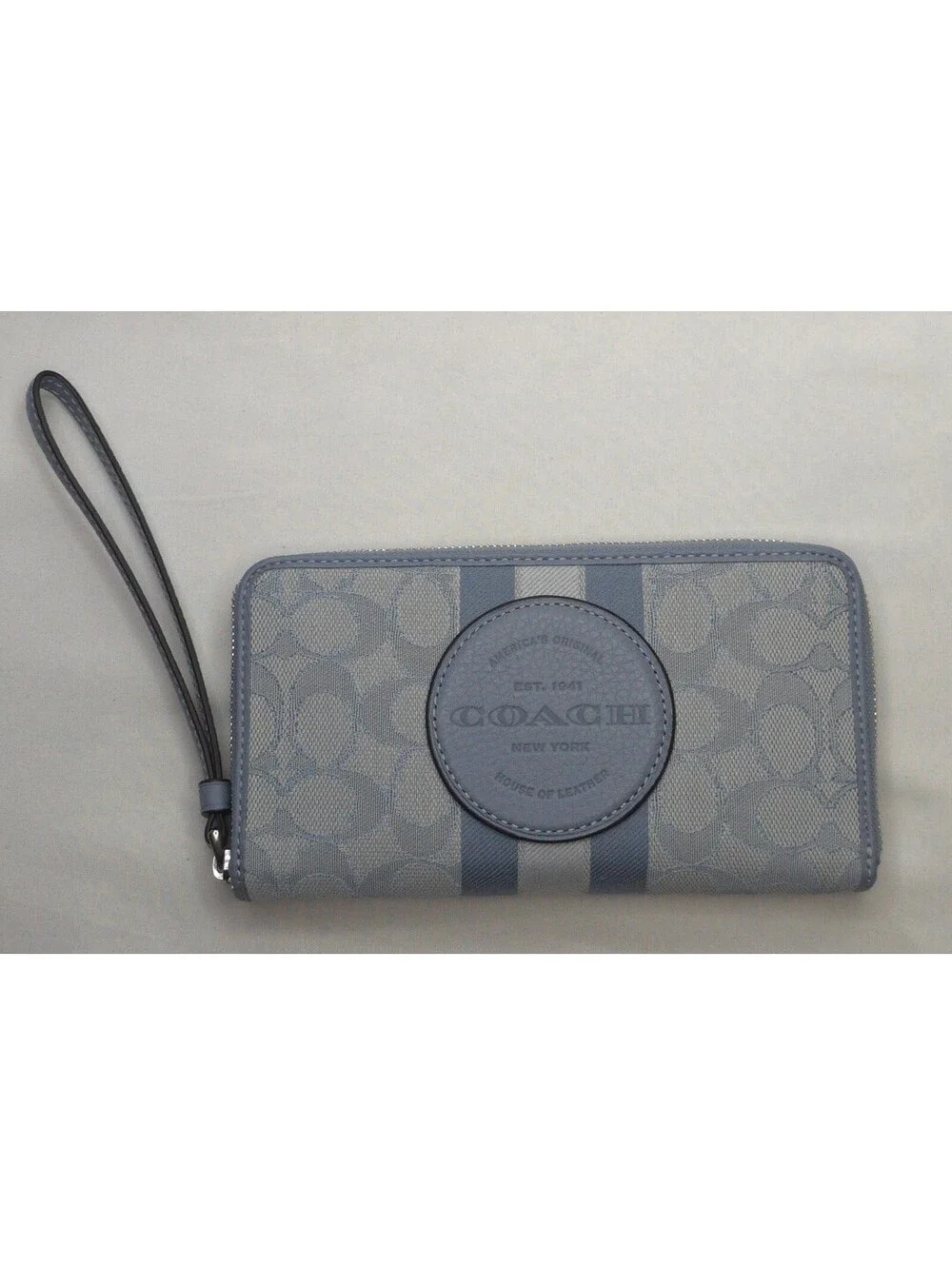 COACH Marble Blue Signature Canvas Lonnie Crossbody with Matching Wallet